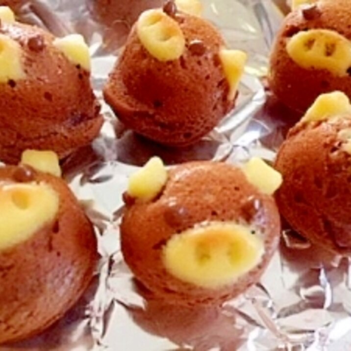 バレンタインに くろぶたちゃんのひとくちケーキ レシピ 作り方 By V るん 0394 楽天レシピ